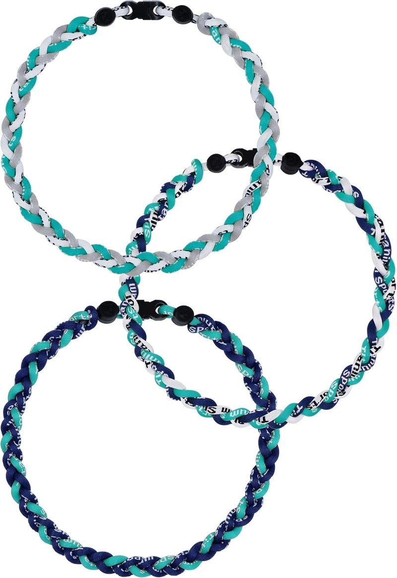 SUPBOMM 3 pcs Baseball Rope Necklaces, League Team Colors Braided Necklace, Baseball Team Gifts - Image 1